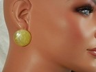 Super Cute Vintage 1950 s Lemony Yellow Lucite Swirl Earrings  1815jl