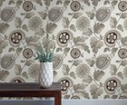 Wallpaper Calypso Paisley Leaf Black Taupe Gray  60 Sq Ft Bolt