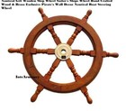 18 Inch Ship Steering Ship s Wheel Wooden Antique Teak Brass Nautical Pirate