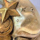 Vtg Italian Ceramic Venetian Moon Mask Gold Silver Celestial Wall Art Venice