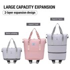 Rolling Duffle Bag With Wheels And Handle  Expandable Travel Luggage Bag