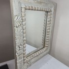 Hand Carved Antique Rustic French Farmhouse Chic Floral Mirror 16  X 20  Frame