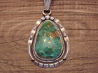 Native American Sterling Silver   Turquoise Pendant By Yellowhair