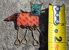 Vintage 1993 Artist Signed  f  Layered Resin Dog Brooch Pin Memphis Folk Art