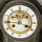 Antique 1885 French Spelter Figural Statue Mantle Clock Open Escapement - Video