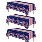 4th Of July Decorations pack Patriotic 4th Of July Tablecloth For 3 250th Blue