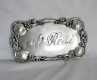 Vintage 1920 s  at Rest  Ornate Funeral Casket Plate Coffin Marker 8  X 4 1 2 
