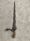 Old 9 Luk Kris From Borneo - Very Detailed Carving On Handle  tuft Of Long Hair