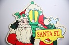 Vintage Santa Christmas Street Pole Light North Pole Store Display Sign