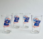 Set Of 4 Vintage Miller Lite Rusty Wallace  2 Beer Glasses Nascar Auto Racing