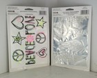 Iron On T-shirt Transfer Metallic Peace Sign   Angel Wings  Top  og  raphy 2 Sets
