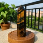 Natural Tiger s Eye Healing Crystal Wand - Obelisk Reiki Tower Point Home Decor