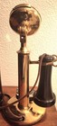 Antique Candlestick Telephone 1920 Beautiful Solid Brass And Working 