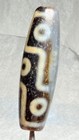 Tibetan Old Agate 9 Eye Dzi Bead  Translucent  Cinnabar  Talisman   