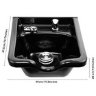 Black Abs Shampoo Bowl Sink Fixtures Bracket Barber Beauty Salon Equipment
