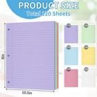 6 Color Loose Leaf Paper College Ruled  8  X 10 5  Colored Notebook Paper