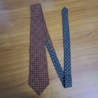 Tommy Hilfiger Burgundy Geometric Print Tie Men   s Dress Neckwear Silk