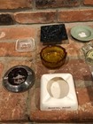 Vintage Ashtray Lot Of 11 Mcm Glass Ceramic Amber
