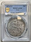 1870-yj Peru Silver Un Sol  Pcgs Au-55