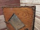 Vintage Antique Oak Mirror Wall Hat   Coat Rack Folk Victorian Design