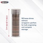  Coin Tubes For Dimes - 5ct   Holds Roosevelt Dime   Durable Plastic Tube Coin 