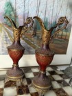 Antique 19th Century French Neoclassical Ormolu Gilt Bronze Ewer Pair Exquisite