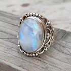Rainbow Moonstone Ring 925 Sterling Silver Handmade Beautiful Ring All Size R349