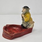 Rare Vtg Ashtray Democrat Republican Politics Parady Trump Elon Musk Man Toilet 