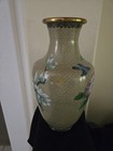 Antique Asian Cloisonn   Vase 15  Tall X 8  Wide