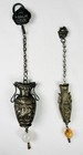 Pair Of Antique Chinese Silver Hanging Ornaments With Decorative Beads   Late 19