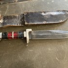 Wwii Usmc Theatre Knife  red Black   Silver Handle
