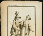 1806 - Antique Engraving Of Mongolian People s Costume  Man And Woman  Mongolia