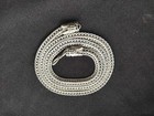 Exquisite Copper Tibet Silver Carved Dragon Head Statue Chain Necklace