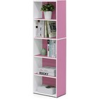 5-tier Wood Bookshelf Tall Storage Organizer Home Office Nursery Modern Design