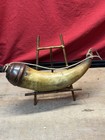 18th 19th Century Late 1700s Rev War Era New England Turned Dome Powder Horn
