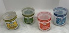 Set Of 4 Vintage Canada Dry Seltzer Lowball Glasses Yellow Green Orange Blue