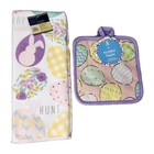Egg Pot Holder Potholder Bunny Rabbit Kitchen Towel Set Spring Easter Home Decor