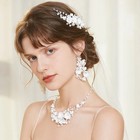 Clay White Flower Bridal Hair Comb Hairpin  Or Wedding Floral Wire Bride Jewelry