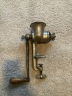 Antique Universal  2 Meat Grinder Food Chopper With Wooden Handle