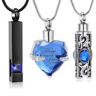 3 Pack Cremation Jewelry Heart Pendant Memorial Ashes Urn Necklace For Women Men