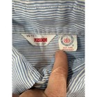 Vintage 70s Era Rainier Beer Patch Unitog Work Shirt Blue Stripe 15-15 5