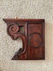 Pair Antique Wood Carved Shelf Bracket Wall Bracket Corbel Salvage Walnut