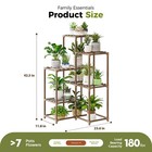 Bamworld Indoor Outdoor Plant Stand Shelf Corner Table 7 Pots Holder