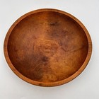 Hand Turned Solid Wood Dough Bowl Round 11 Inch Vintage Farmhouse Primitive