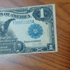 Us  1 Silver Certificate Banknote Blue Seal Serial T98652163a Circulated