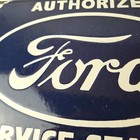 Vintage Ford Sign - Authorized Service Station Gas Pump Porcelain Metal Sign