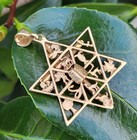 Vtg 14k Gold Jewish Star 12 Tribes Israel Crucifix Jesus Pendant Charm 8 2 Grams