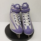 Dbx Ice Skates Women Us Sz 8 Gray Honeycomb   Purple Faux Leather 10 1 3  Blade