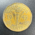Canada 5 Cents 1943 V For Victory Nickel Km 40 Wwii Tombac Coin - Free Shipping