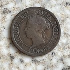 1876-h Large One Cent Canadian 1 Penny  01 Canada 1876 H Royal Mint Coin W613